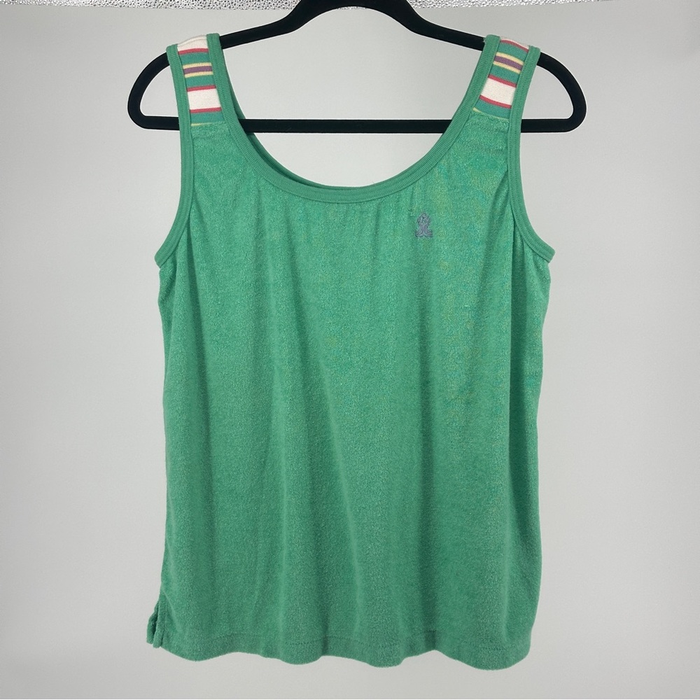 Vintage Goola Gong Mint Green Sleeveless Tank Top Terry‎ Cloth 70’s 80’s